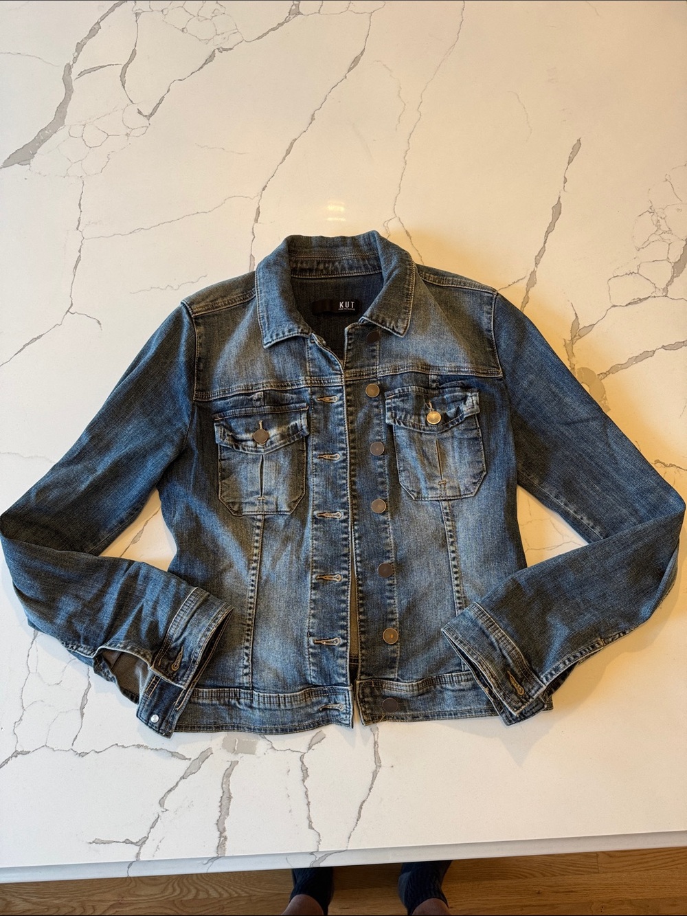 Kut from the Kloth Medium Blue Denim Jacket - Women's Trucker Style